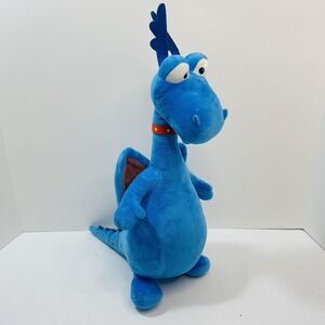 Disney Store Authentic 17" Doc McStuffins Stuffy Blue Dragon Orange Spots Plush